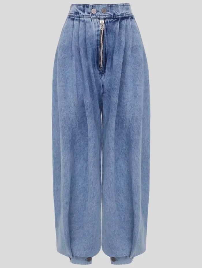 Jeans Taille Haute Femme Bleu Pantalon Sarouel Décontracté Pour Toutes Les Occasions