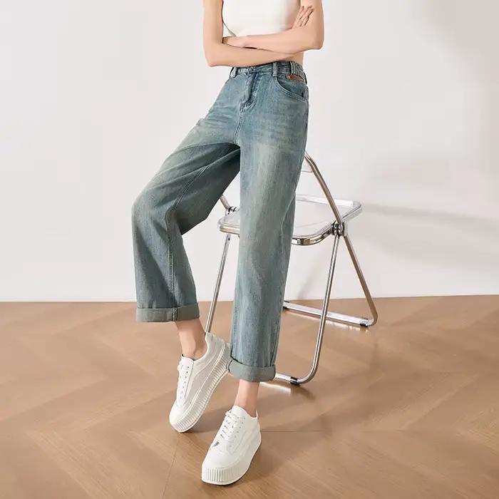 OLrain Jean en denim tendance pour femme