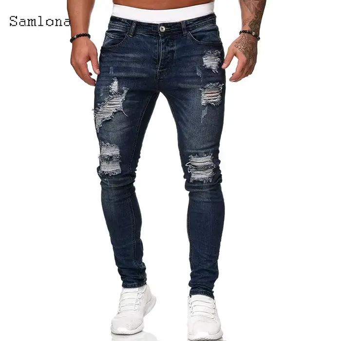 Samlona-Jean Slim en Denim pour Homme