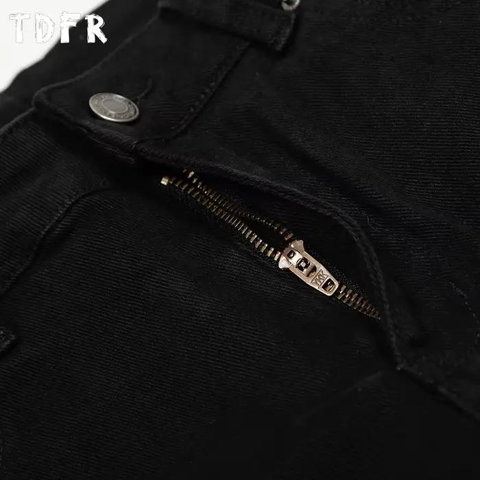 Jean en détresse de couleur unie pour homme