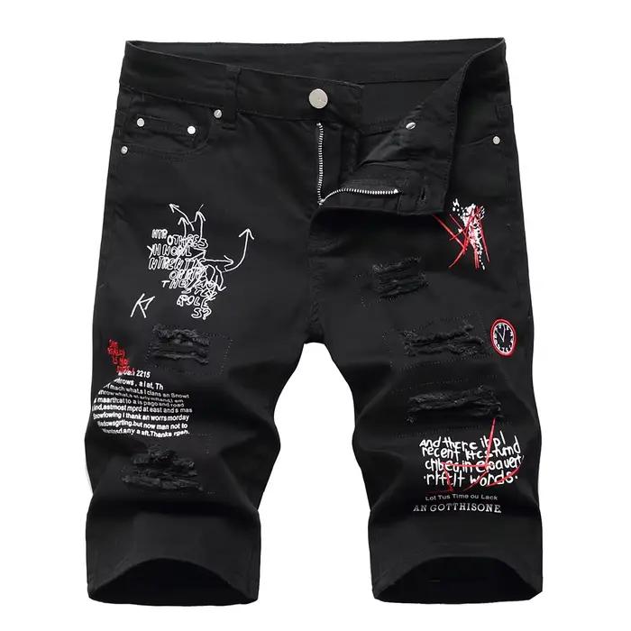 Short en jean déchiré pour hommes