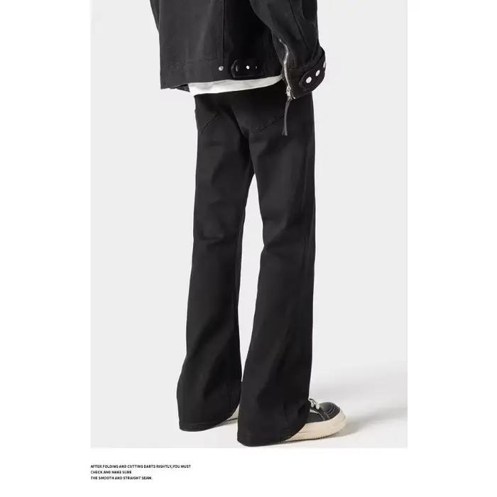 Automne nouveau jean hommes haute rue rétro américain Micro-évasé mince
