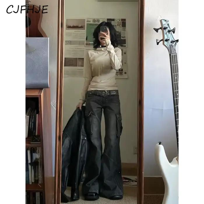Jean Délavé à Cloche Rétro Américain pour Femme