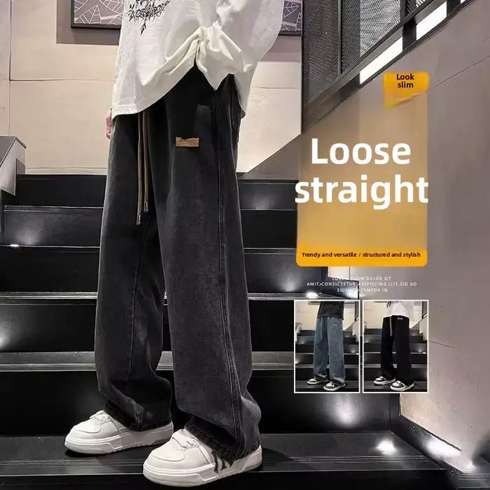 Jeans tendance à jambe droite pour hommes
