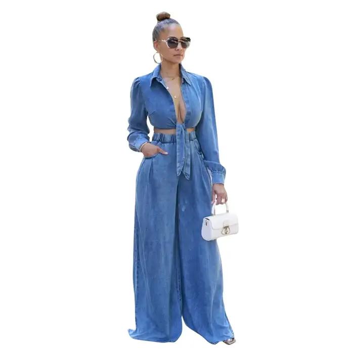 Ensemble de jeans décontractés à jambes larges