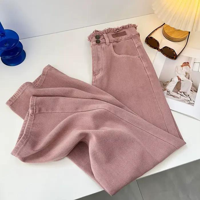 Jean Rose de Style Coréen pour Femme