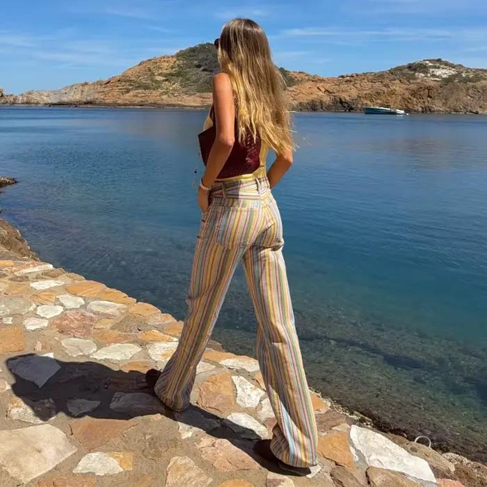Jean baggy rayé MUJER pour femme