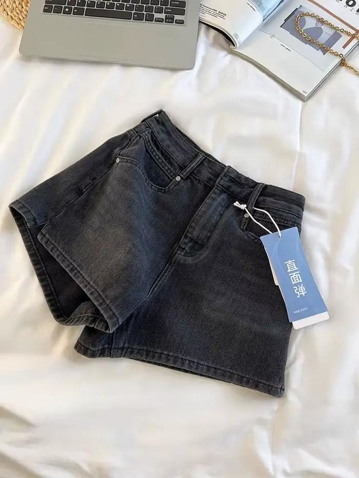 Shorts en jean taille haute pour femme