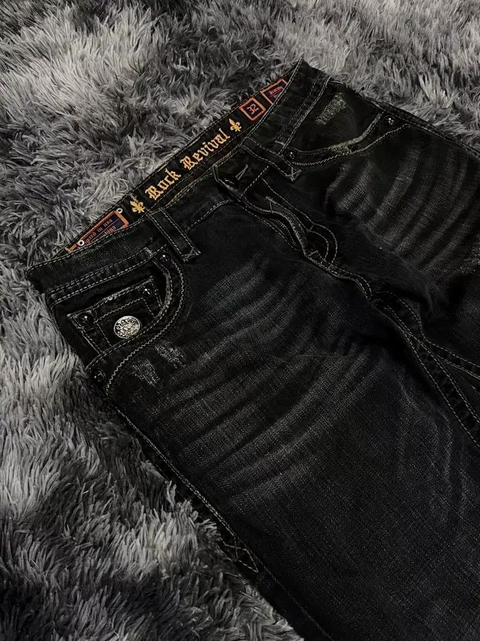 Jeans micro-évasés taille basse gothiques pour femmes