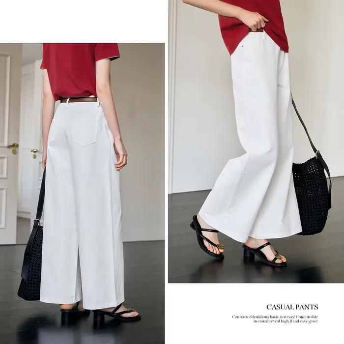 OLrain Jean en denim blanc pour femme 2026 Nouveau modèle simple