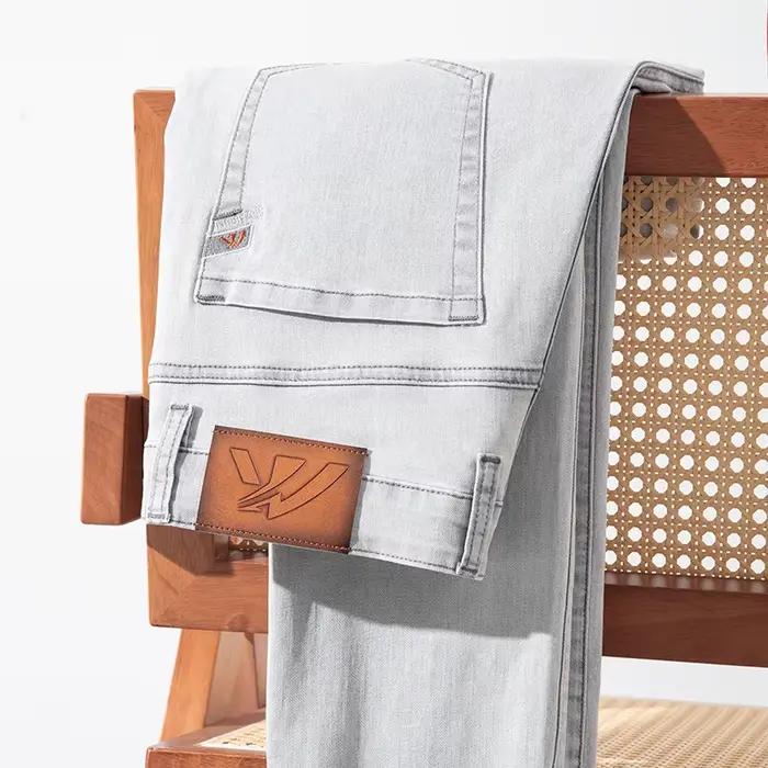 2023 y2k streetwear printemps été jeune vitalité hommes coupe droite mince Denim jean léger coton Stretch pantalon