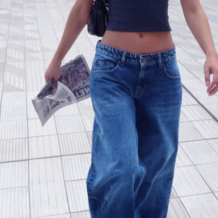 Y2K Baggy Jeans pour femmes à la mode taille basse décontracté jambe droite petit ami jean pantalon