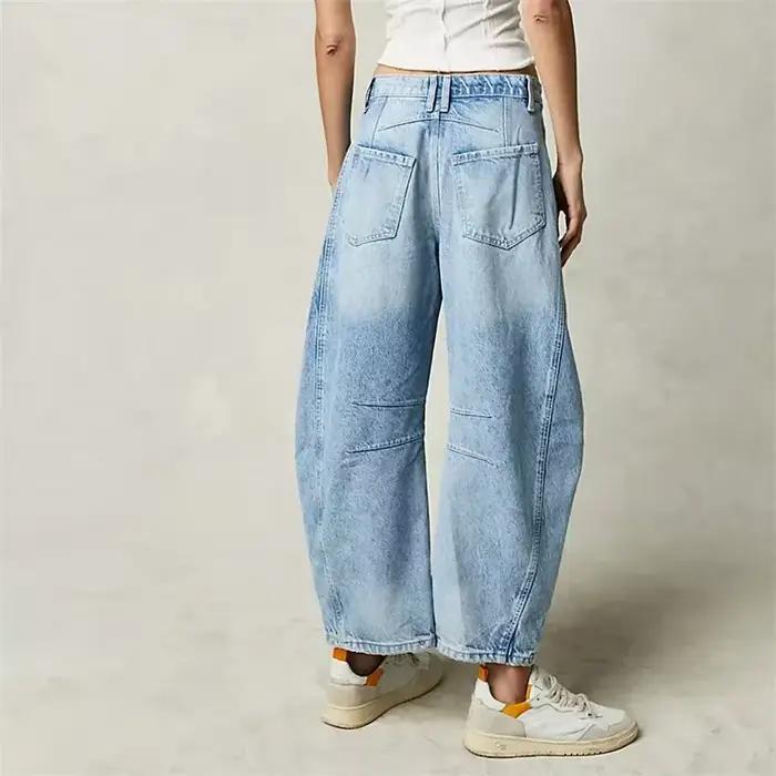 Jean en denim taille mi-haute très extensible