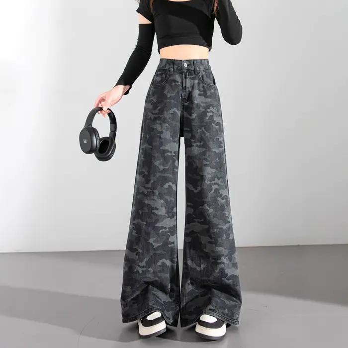 Jean camouflage rétro américain pour femme