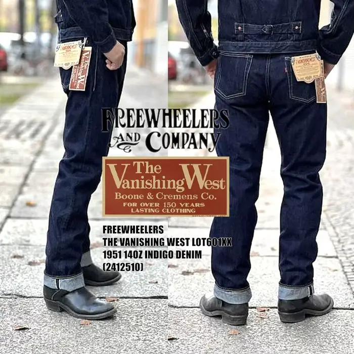 Jeans homme FreeWheelers 601XX 1951 vintage indigo 14oz pour toutes les saisons et occasions quotidiennes