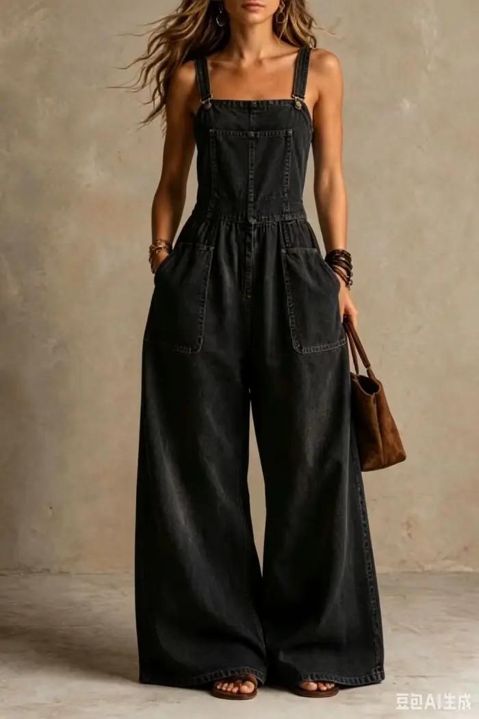 Combinaison Salopette Vintage en Jean pour Femme