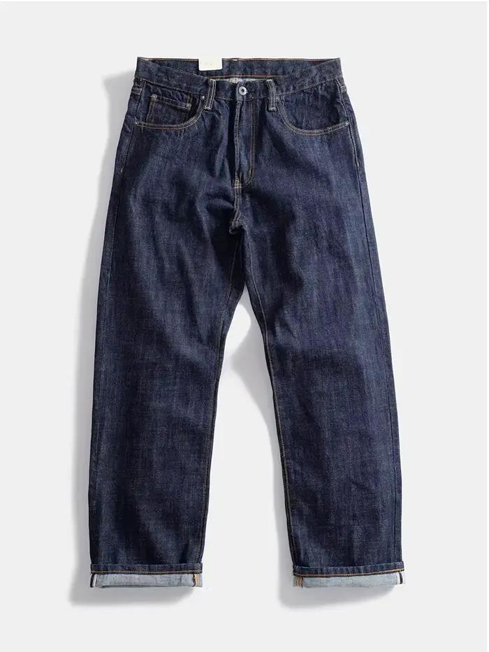 Jean en Denim à lisière rouge lourde pour hommes