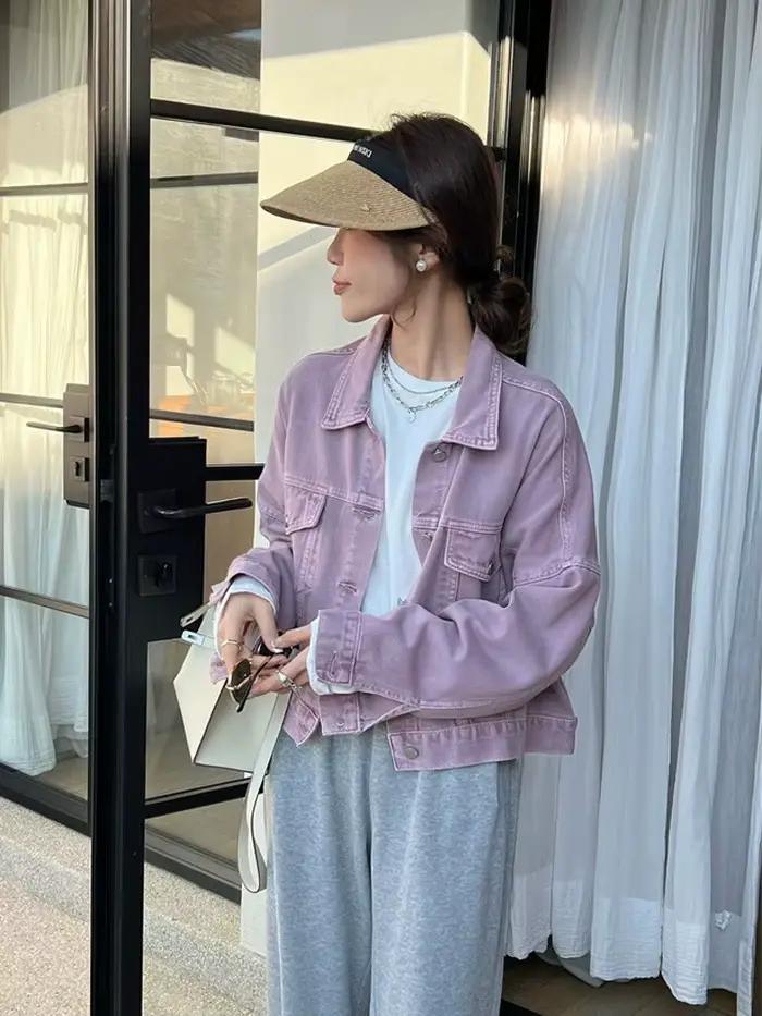 Veste en jean marron pour femmes