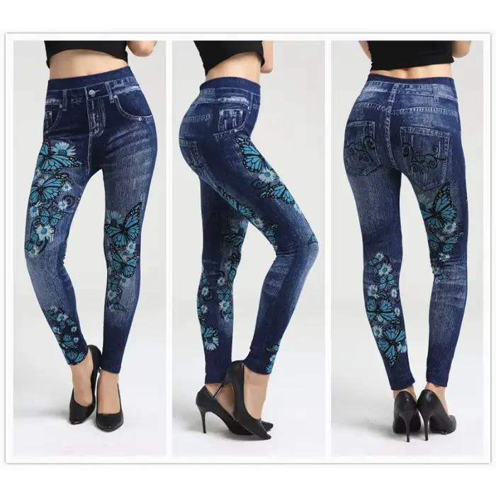 Legging en Jean Sans Couture pour Femme