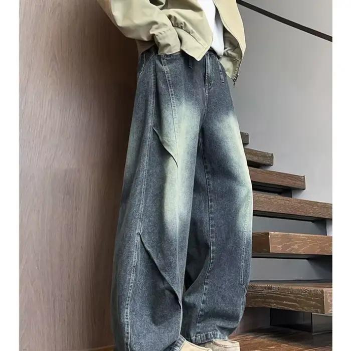Nouveau jean japonais rétro délavé vintage pour hommes et femmes