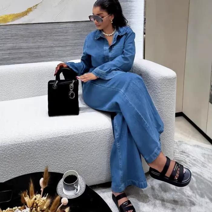 Ensemble deux pièces en jean pour femmes
