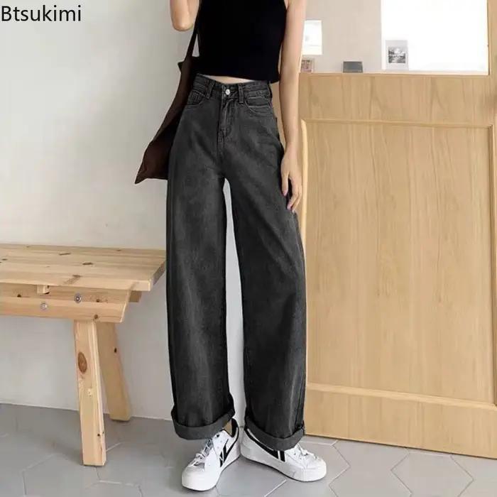Nouveau jean ample à jambe droite pour femme
