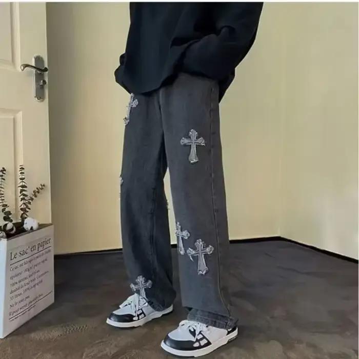 Jean en Denim à jambes droites pour hommes