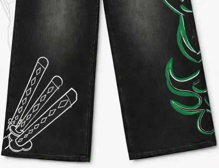 Jean Baggy Harajuku Zoro Y2K pour Femme