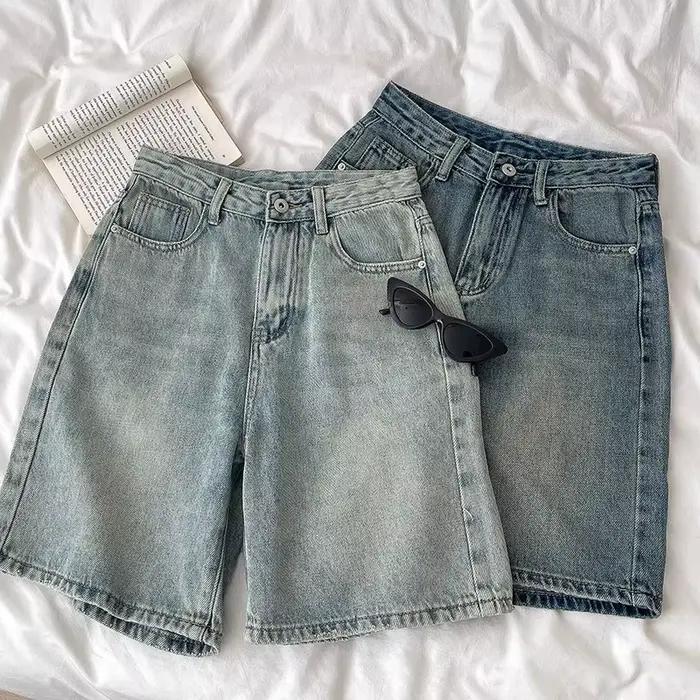 Jean en denim délavé rétro pour femme