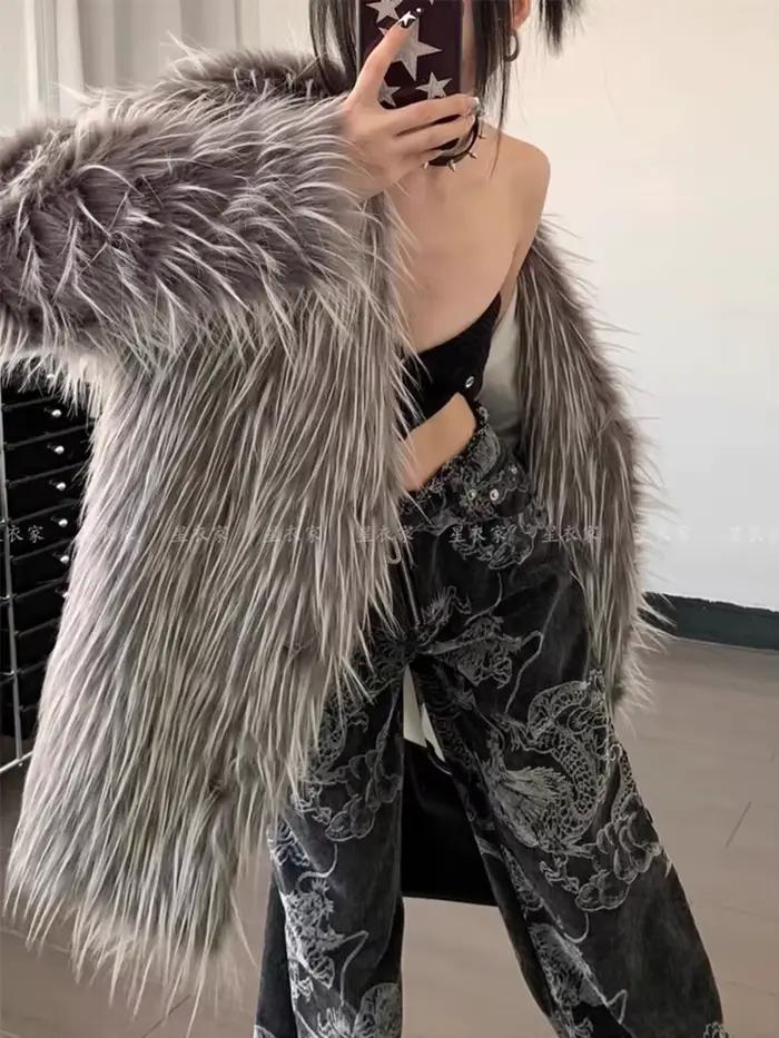 Jean gothique noir imprimé Dragon pour femmes