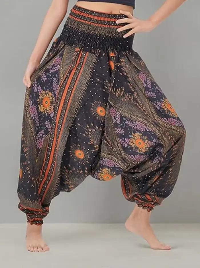 Pantalon Boho Palazzo, jambes larges