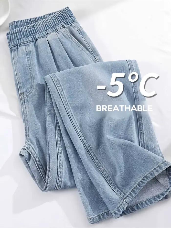 Jean taille haute ample pour femme