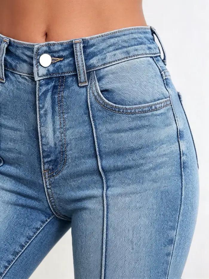 Jean taille haute évasé pour femme