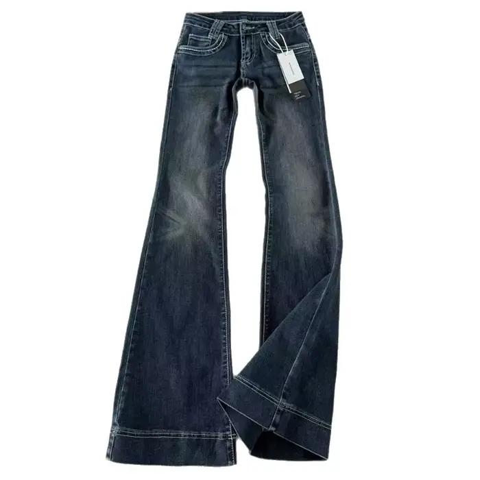 Jeans en denim taille basse pour femme