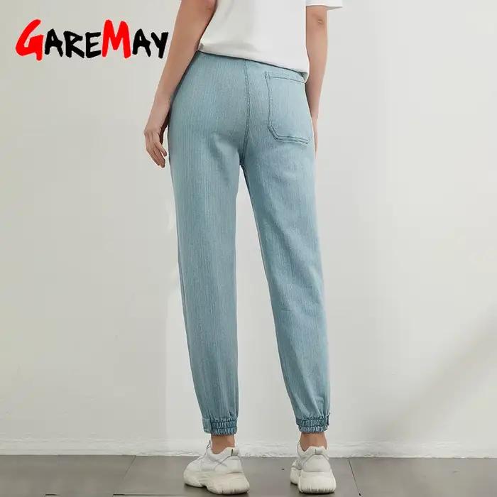 Pantalon sarouel délavé ample et doux pour femme style vintage et brodé pour été et occasions spéciales