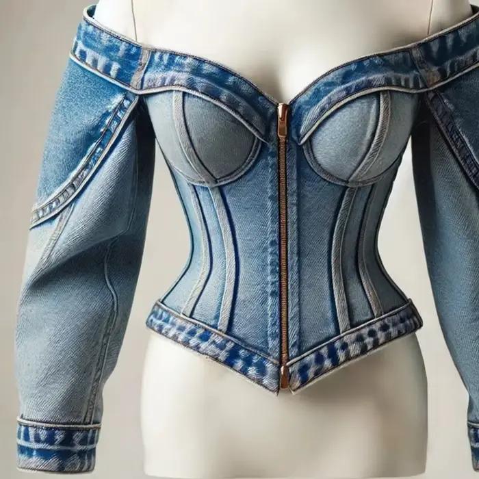 Chemisier en jean pour femme