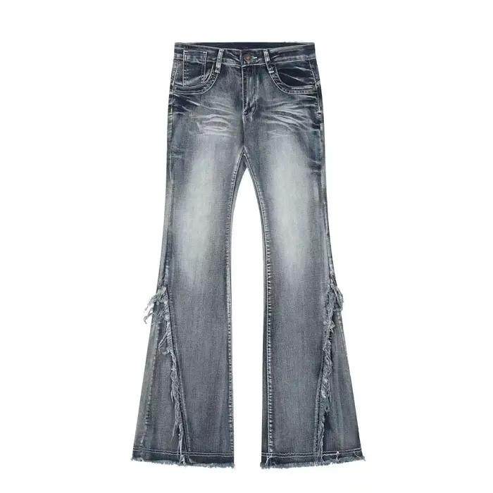 Jean en Denim à volants pour femmes