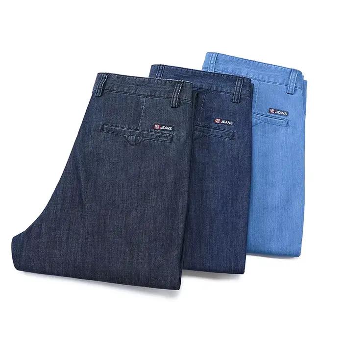 Jean droit gris clair pour homme décontracté et élégant, léger et extensible, pour printemps et été, occasions professionnelles et détente