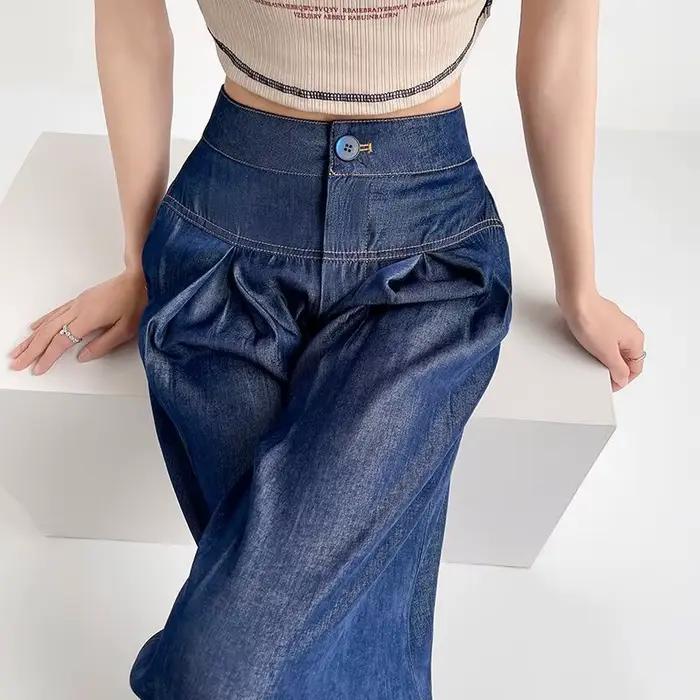 Jean Denim à Jambes Larges pour Femme