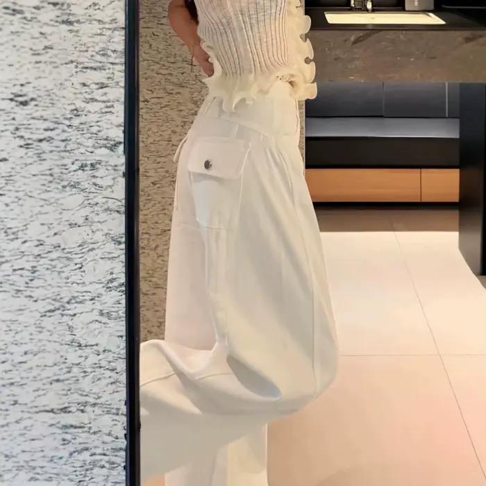 Nouveau Stock – Jean Blanc à Coupe Courbée pour Femme
