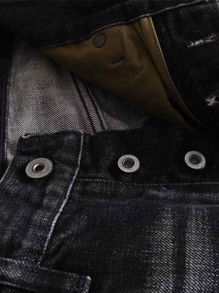 Jean droit en Denim à lisière lourde