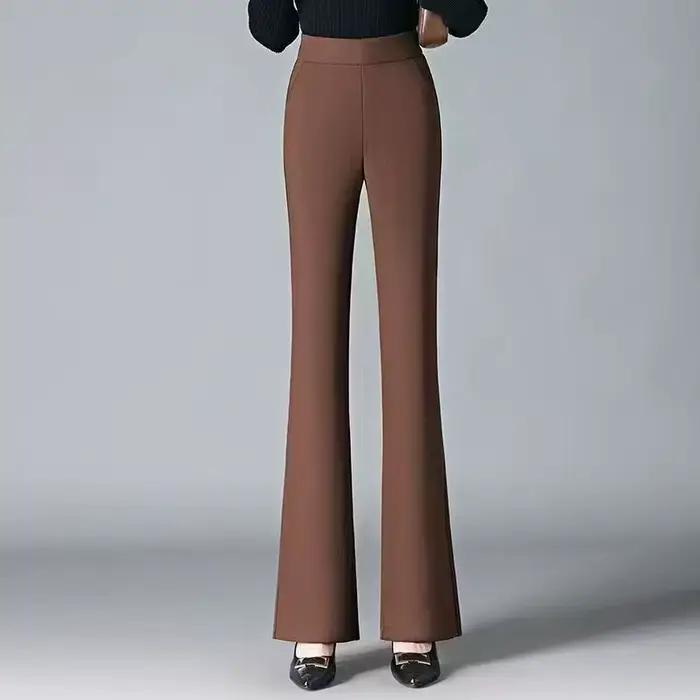 Pantalon noir évasé pour femme coupe botte fin nouveau style cool slim décontracté pour petites personnes printemps été
