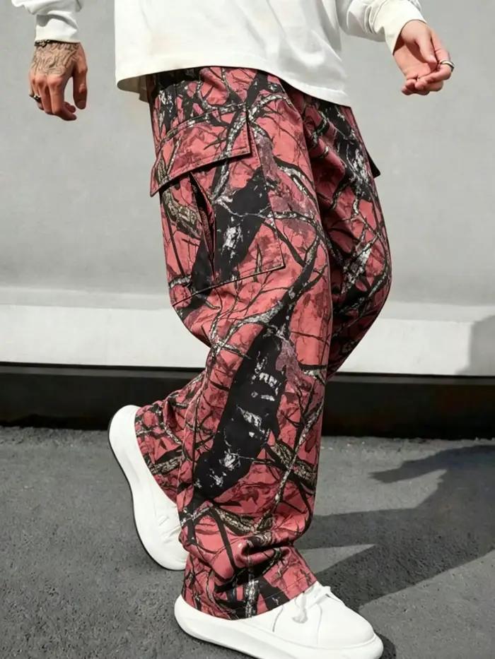 Jeans de travail amples à jambe droite camouflage pour homme, confortables et polyvalents, idéaux pour toutes les saisons, cadeau parfait pour mari ou petit ami