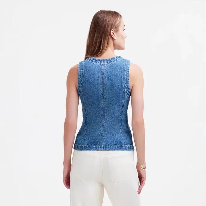 Gilet en Denim sans manches pour femmes