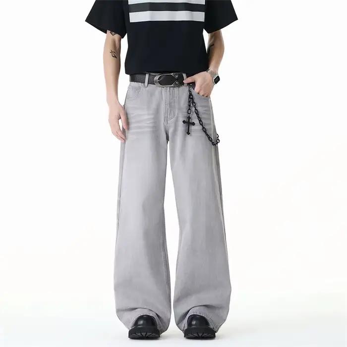 IEFB Jean Homme Gris Clair Style Américain 2026 Printemps-Été