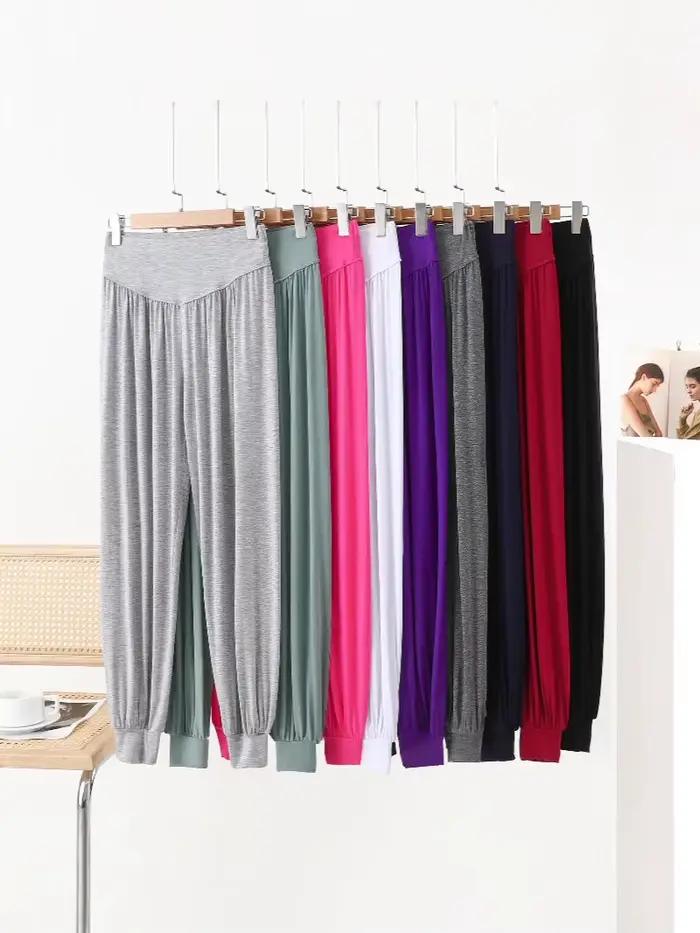 Pantalon sarouel en modal pour femmes, décontracté et élégant, coupe ample, haute élasticité, pour yoga, danse et sport, printemps été
