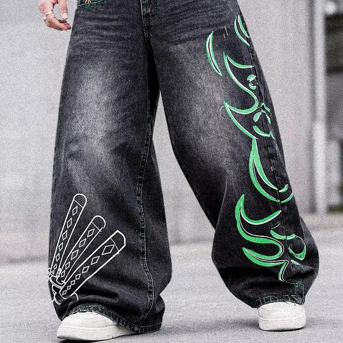 Jean Baggy Harajuku Zoro Y2K pour Femme