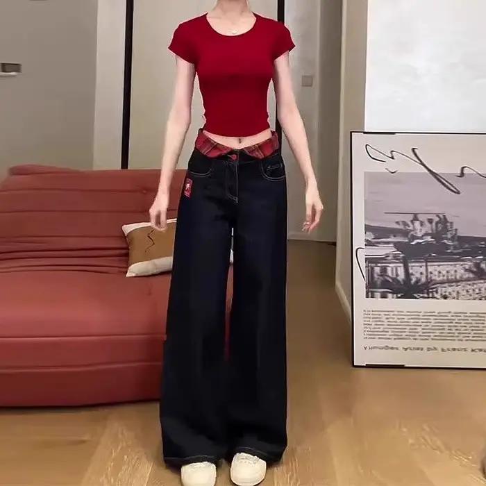Jean Long brodé pour filles