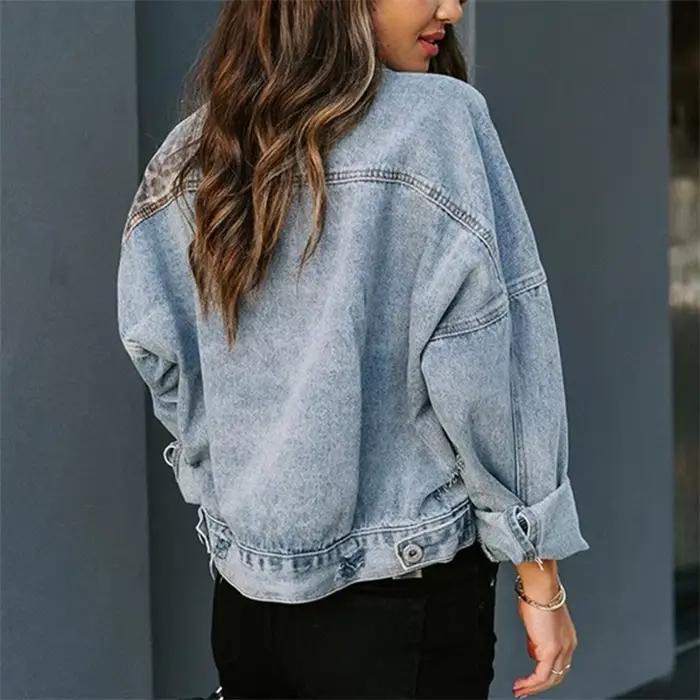 Veste en jean à manches longues pour femme