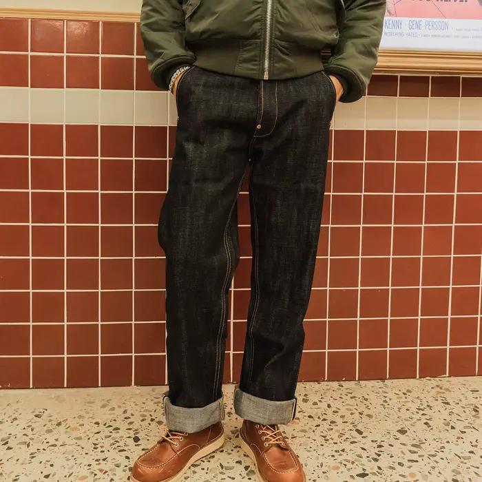 0004 Jean en denim brut Indigo Selvage non lavé